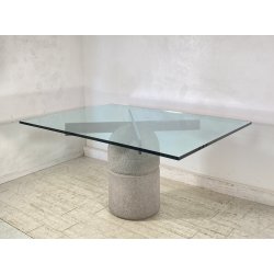 TAVOLO PRANZO DESIGN Giovanni Offredi ANNI 70  Saporiti MOD. Paracarro PIETRA