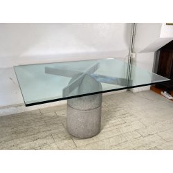 TAVOLO PRANZO DESIGN Giovanni Offredi ANNI 70  Saporiti MOD. Paracarro PIETRA