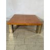 TAVOLINO DA SALOTTO VINTAGE RADICA ANNI 70 TAVOLO DA FUMO GAMBE ACCIAIO OTTONE