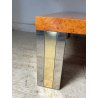 TAVOLINO DA SALOTTO VINTAGE RADICA ANNI 70 TAVOLO DA FUMO GAMBE ACCIAIO OTTONE