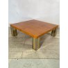 TAVOLINO DA SALOTTO VINTAGE RADICA ANNI 70 TAVOLO DA FUMO GAMBE ACCIAIO OTTONE