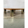 TAVOLINO DA SALOTTO VINTAGE RADICA ANNI 70 TAVOLO DA FUMO GAMBE ACCIAIO OTTONE