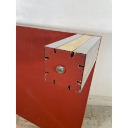 TAVOLINO DA SALOTTO VINTAGE RADICA ANNI 70 TAVOLO DA FUMO GAMBE ACCIAIO OTTONE