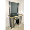 SPECCHIERA CONSOLLE VINTAGE WILLY RIZZO TOILETTE PETINEUSE ACCIAIO 1970 CASSETTI