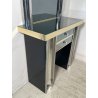 SPECCHIERA CONSOLLE VINTAGE WILLY RIZZO TOILETTE PETINEUSE ACCIAIO 1970 CASSETTI