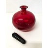 VASO BOCCIA TAPPO VETRO SOFFIATO ROSSO MURANO DESIGN BOCCETTA VASETTO VINTAGE