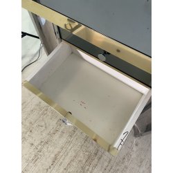 SPECCHIERA CONSOLLE VINTAGE WILLY RIZZO TOILETTE PETINEUSE ACCIAIO 1970 CASSETTI