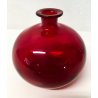 VASO BOCCIA TAPPO VETRO SOFFIATO ROSSO MURANO DESIGN BOCCETTA VASETTO VINTAGE
