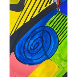 QUADRO DIPINTO TECNICA MISTA Aldo Gentilini COMPOSIZIONE ASTRATTA MODERNO '70