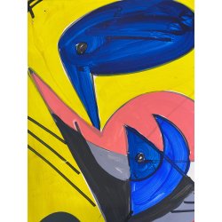 QUADRO DIPINTO TECNICA MISTA Aldo Gentilini COMPOSIZIONE ASTRATTA MODERNO '70