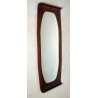 SPECCHIO VINTAGE LEGNO DESIGN FRANCO CAMPO CARLO GRAFFI 1960 WALL MIRROR OVALE