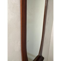 SPECCHIO VINTAGE LEGNO DESIGN FRANCO CAMPO CARLO GRAFFI 1960 WALL MIRROR OVALE