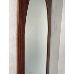 SPECCHIO VINTAGE LEGNO DESIGN FRANCO CAMPO CARLO GRAFFI 1960 WALL MIRROR OVALE