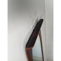 SPECCHIO VINTAGE LEGNO DESIGN FRANCO CAMPO CARLO GRAFFI 1960 WALL MIRROR OVALE