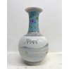 VASO PORCELLANA CINESE FAMILLE ROSE DECORO PAESAGGIO MARCHIO ROSSO 33cm/h XX sec
