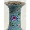 VASO PORCELLANA CINESE FAMILLE ROSE DECORO PAESAGGIO MARCHIO ROSSO 33cm/h XX sec
