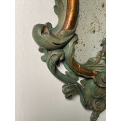 ANTICA COPPIA SPECCHIERE VENEZIANE LEGNO SCOLPITO EPOCA '800 SPECCHIO VERDE OLD