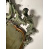 ANTICA COPPIA SPECCHIERE VENEZIANE LEGNO SCOLPITO EPOCA '800 SPECCHIO VERDE OLD