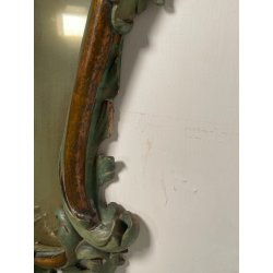 ANTICA COPPIA SPECCHIERE VENEZIANE LEGNO SCOLPITO EPOCA '800 SPECCHIO VERDE OLD
