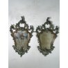 ANTICA COPPIA SPECCHIERE VENEZIANE LEGNO SCOLPITO EPOCA '800 SPECCHIO VERDE OLD