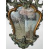 ANTICA COPPIA SPECCHIERE VENEZIANE LEGNO SCOLPITO EPOCA '800 SPECCHIO VERDE OLD