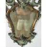 ANTICA COPPIA SPECCHIERE VENEZIANE LEGNO SCOLPITO EPOCA '800 SPECCHIO VERDE OLD