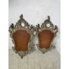 ANTICA COPPIA SPECCHIERE VENEZIANE LEGNO SCOLPITO EPOCA '800 SPECCHIO VERDE OLD