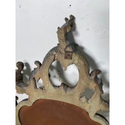 ANTICA COPPIA SPECCHIERE VENEZIANE LEGNO SCOLPITO EPOCA '800 SPECCHIO VERDE OLD