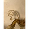 COPPIA APPLIQUES VINTAGE VETRO DI MURANO fumè 2 LUCI LAMPADE MURO ANNI 70 DESIGN