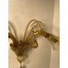 COPPIA APPLIQUES VINTAGE VETRO DI MURANO fumè 2 LUCI LAMPADE MURO ANNI 70 DESIGN