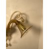 COPPIA APPLIQUES VINTAGE VETRO DI MURANO fumè 2 LUCI LAMPADE MURO ANNI 70 DESIGN