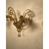 COPPIA APPLIQUES VINTAGE VETRO DI MURANO fumè 2 LUCI LAMPADE MURO ANNI 70 DESIGN