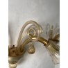 COPPIA APPLIQUES VINTAGE VETRO DI MURANO fumè 2 LUCI LAMPADE MURO ANNI 70 DESIGN