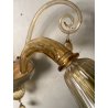 COPPIA APPLIQUES VINTAGE VETRO DI MURANO fumè 2 LUCI LAMPADE MURO ANNI 70 DESIGN