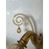 COPPIA APPLIQUES VINTAGE VETRO DI MURANO fumè 2 LUCI LAMPADE MURO ANNI 70 DESIGN
