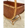 ANTICO CESTINO PORTARIVISTE PAGLIA RATTAN PORTA LIBRI LIBRERIA SALOTTO DESIGN