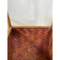 ANTICO CESTINO PORTARIVISTE PAGLIA RATTAN PORTA LIBRI LIBRERIA SALOTTO DESIGN