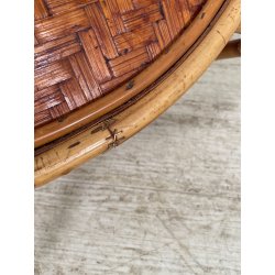 ANTICO CESTINO PORTARIVISTE PAGLIA RATTAN PORTA LIBRI LIBRERIA SALOTTO DESIGN