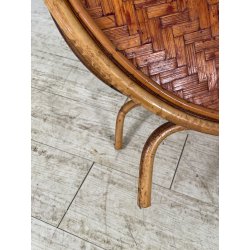 ANTICO CESTINO PORTARIVISTE PAGLIA RATTAN PORTA LIBRI LIBRERIA SALOTTO DESIGN