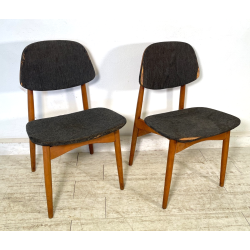 COPPIA SEDIE VINTAGE anni 70 LEGNO stile ARNE HOVMAND OLSEN SCANDINAVIA CHAIR