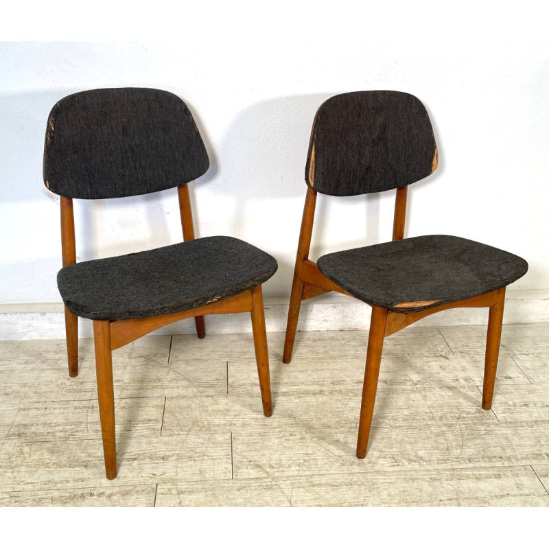 COPPIA SEDIE VINTAGE anni 70 LEGNO stile ARNE HOVMAND OLSEN SCANDINAVIA CHAIR
