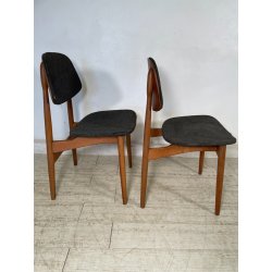 COPPIA SEDIE VINTAGE anni 70 LEGNO stile ARNE HOVMAND OLSEN SCANDINAVIA CHAIR