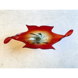 GRANDE VASO SCULTURA VETRO MURANO SOMMERSO BOWL GLASS MID-CENTURY larg. 57 cm