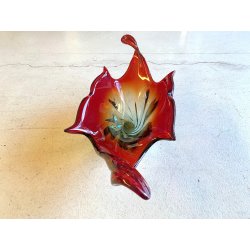 GRANDE VASO SCULTURA VETRO MURANO SOMMERSO BOWL GLASS MID-CENTURY larg. 57 cm