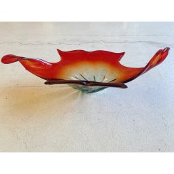 GRANDE VASO SCULTURA VETRO MURANO SOMMERSO BOWL GLASS MID-CENTURY larg. 57 cm