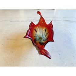 GRANDE VASO SCULTURA VETRO MURANO SOMMERSO BOWL GLASS MID-CENTURY larg. 57 cm