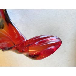 GRANDE VASO SCULTURA VETRO MURANO SOMMERSO BOWL GLASS MID-CENTURY larg. 57 cm