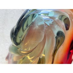 GRANDE VASO SCULTURA VETRO MURANO SOMMERSO BOWL GLASS MID-CENTURY larg. 57 cm