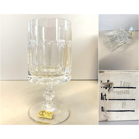 SET 5 CALICI CRISTALLO Arnolfo Di Cambio TAGLIO 1000 Mod FIRENZE n 1 - 14,6 cm/h