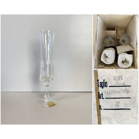 SET 4 FLUT CRISTALLO Arnolfo Di Cambio TAGLIO 1000 VALDEMOSSA n°8 - 22 cm/h ca
